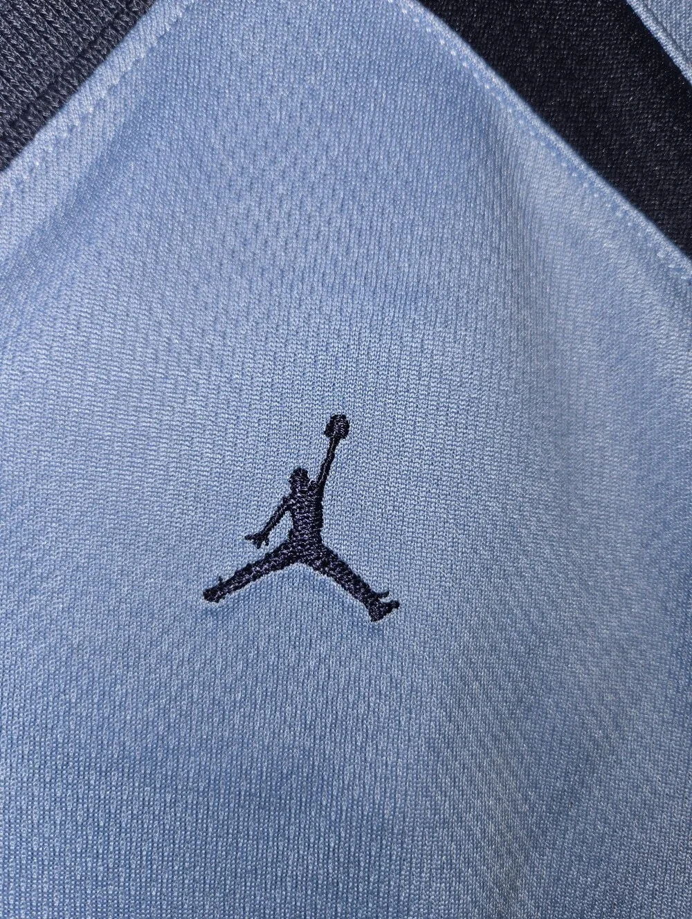 Jordan Men’s Light Blue and Navy Sleeveless Jersey, North Carolina Tarheels